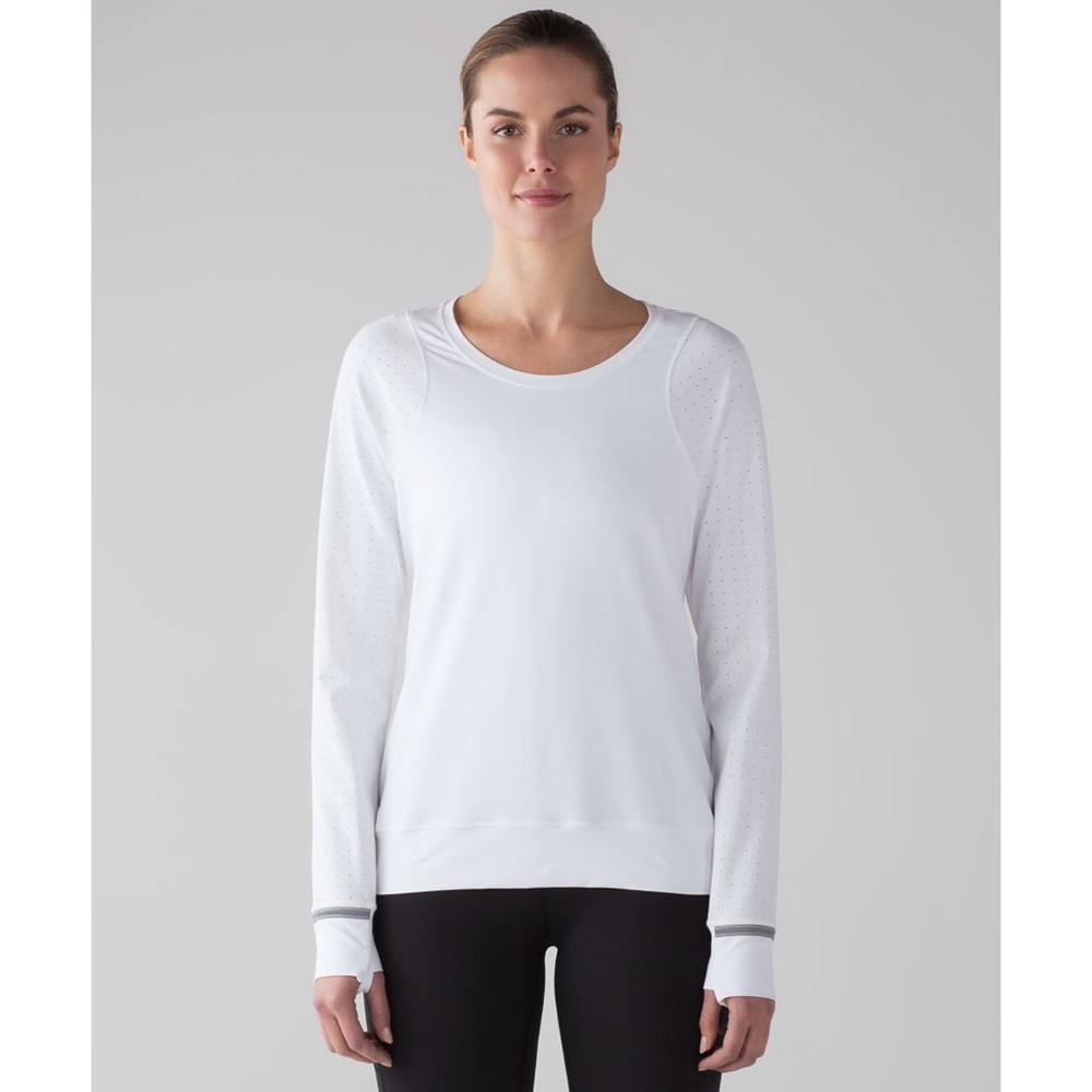 Lululemon Mind Over Miles Long Sleeve in White